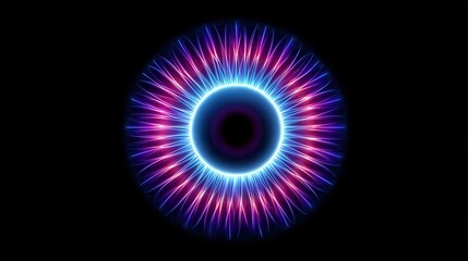 Abstract neon circular design