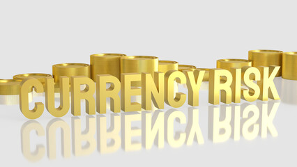 The Currency risk and gold coins for Business concept 3d Rendering.