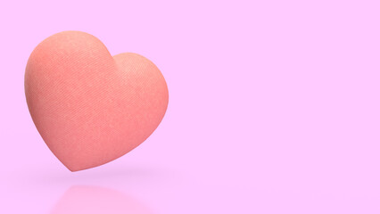 The Pink Heart and Background for Love or Romantic concept 3d Rendering.