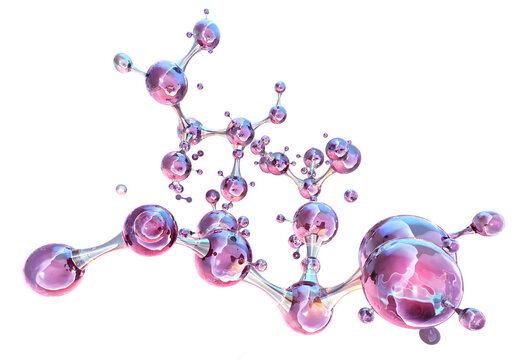 Hyaluronic acid molecules, molecular chemical structure PNG. Hydration concept, anti-aging skincare, collagen, beauty innovation. Cosmetic ingredients, lipid nanoparticles, biotechnology, dermatology	