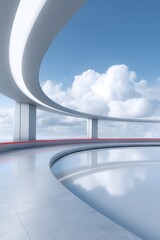 Modern architectural balcony view