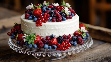 58. Wedding cake decorated with fresh berries