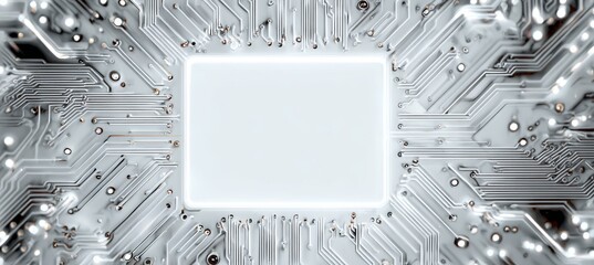 Microchip background. Generative AI technology.