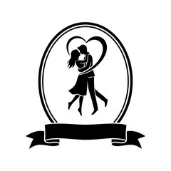 Vector art of couple in love hugging vector design template