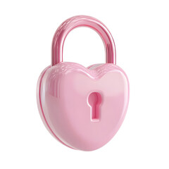 3d pink heart padlock icon symbolizing love and trust.
