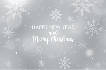 Festive Winter Holiday Greeting with Snowflakes and Bokeh