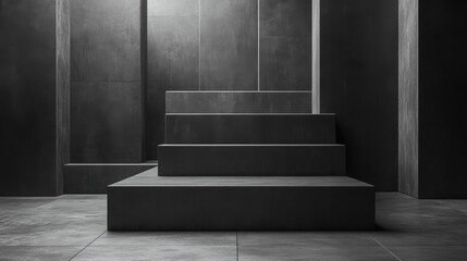 gray empty ladder stage podium