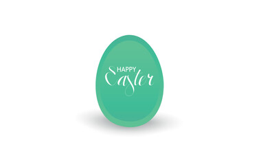 Minimalist Green Easter Egg with Happy Easter Typography. Perfect for greeting cards, banners, posters, and festive decoration projects.