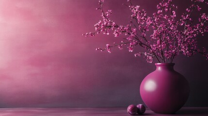 minimalistic wall background with vase