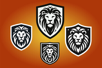 This is a lion logo in a shield suitable for use as a mascot logo design for transportation companies, travel agents, children's toys, kite designs, ships, cruises, flags, travel, warehouses, garages,