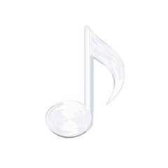 Obraz premium Isolated Gray Musical Eighth Note Symbol with Engraved Detail on White Background