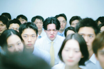 Emotional office scenes showing stress, conflict, and tension among coworkers