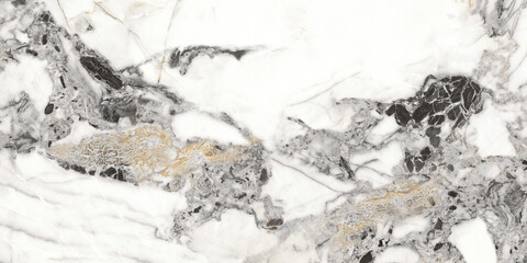 Black and white with golden natural marble texture