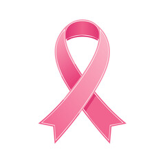 Pink Breast Cancer Awareness Ribbon Symbol for Support and Hope