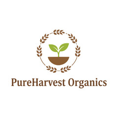 Pure Harvest organics natural farm fresh eco agriculture wellness logo
