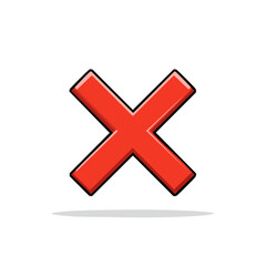 Obraz premium Red X Mark Symbol Illustration