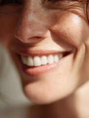 Close-up portraits of smiling women showing natural teeth and happiness