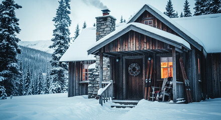 cabin in the snow