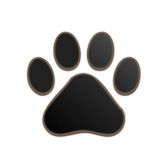 Naklejka premium Simple black and brown animal paw print illustration. Dog or cat track symbol icon.