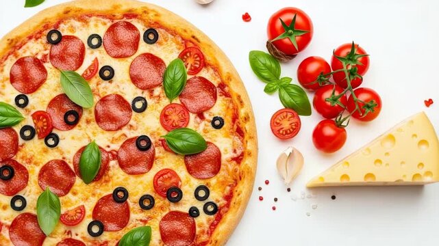 Delicious pepperoni pizza for national pizza day celebration