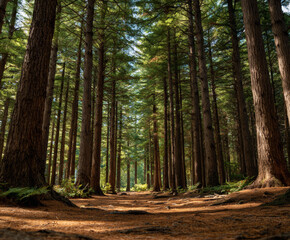 Midday Light Through Cedar Forest