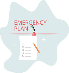 Business emergency plan, checklist to do when disaster happen to continue business and build resilience concept.life and employment of people.