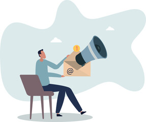 Email marketing, CRM, subscription on web and sending email newsletter for discount or promotion information concept.life and employment of people.