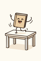 vector of a book dancing with laughter