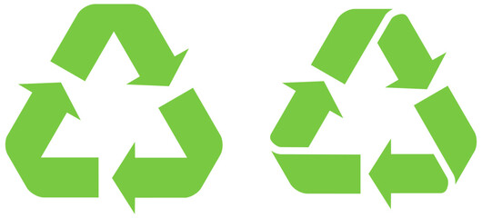 Recycle arrows shape set. Repeat triangular chart infographic. Vector illustration isolated on white.