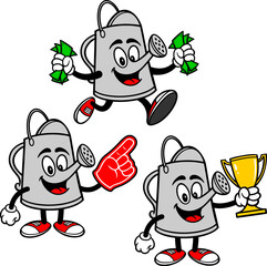Watering Can Mascot Set 03, Hand Drawn illustrations of Watering Can Mascots in various poses.
