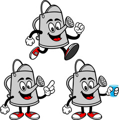 Watering Can Mascot Set 04, Hand Drawn illustrations of Watering Can Mascots in various poses.