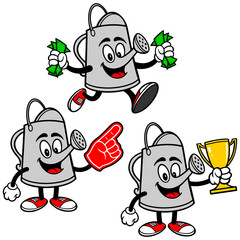 Watering Can Mascot Set 03, Hand Drawn illustrations of Watering Can Mascots in various poses.