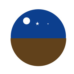 Minimal Night Sky Circle Vector | Moon and Stars Abstract Landscape Design