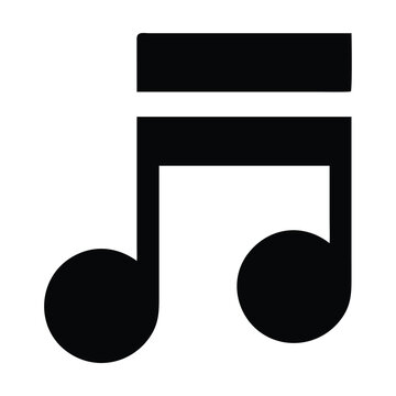 Double eighth note music icon symbol, sound media design element