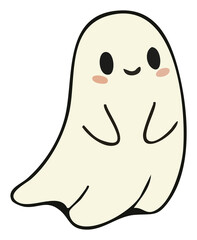 Cute smiling halloween ghost cartoon