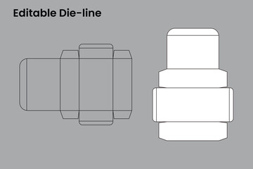 box dieline ,label and packaging dieline design, packaging box die-line vector illustration