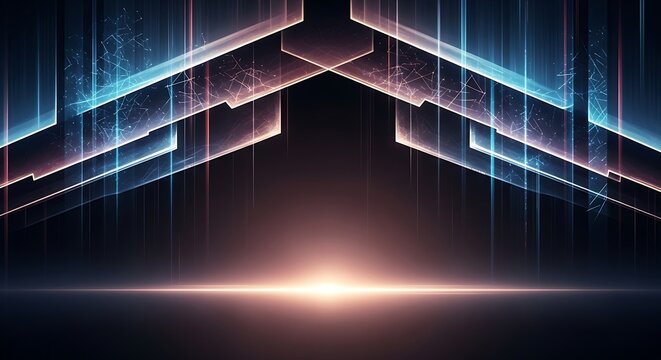 Abstract Glowing Geometric Shapes - Powered by Adobe