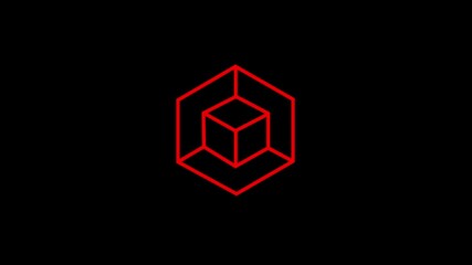 Glowing animated 3D cube inside a hexagon frame representing digital technology, blockchain, data storage, or structure concept. Perfect for tech, innovation, and futuristic design themes. - Powered by Adobe