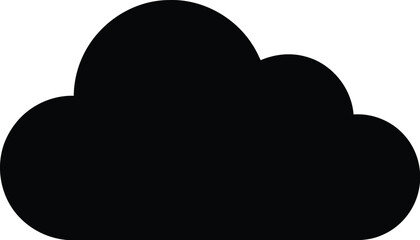 Black cloud icon simple vector silhouette