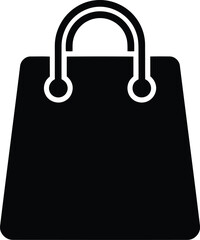 Black shopping bag icon vector