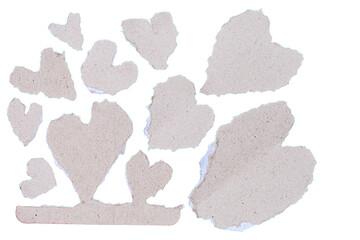 piece of brown paper tear isolated on white background