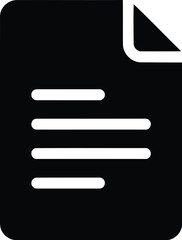 Black document icon with lines