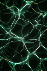Abstract green network pattern with luminous lines on dark background  
