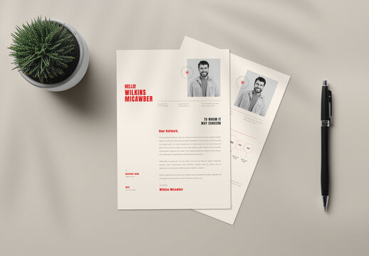Creative Resume and Cover Letter Template for Job Application