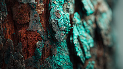 Closeup of tree bark showing texture and natural colors  