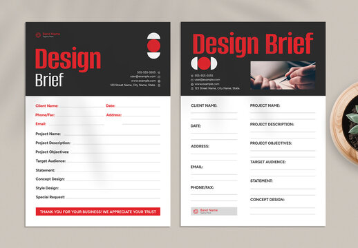 Professional Company Design Project Brief Template for Clients