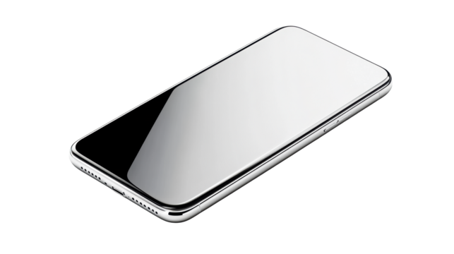 Modern Smartphone on Transparent Background