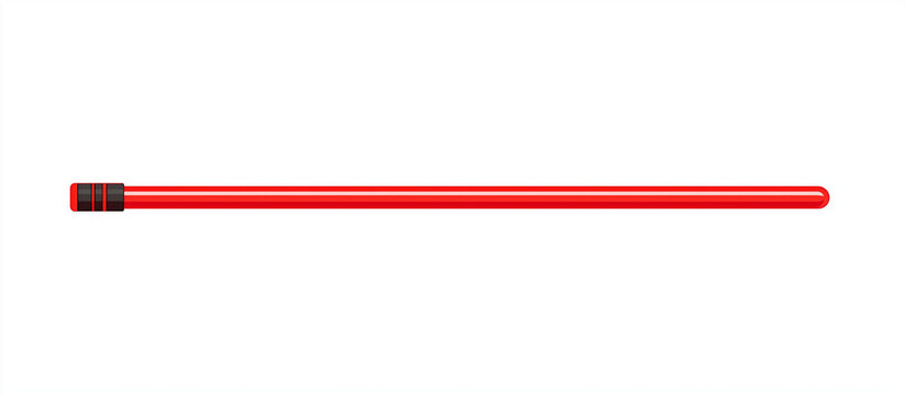 red glowing line logo of a horizontal lightsaber, vector, white background - Powered by Adobe