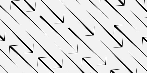 Hand-drawn arrow collection. Set of simple straight arrows isolated on a white background. Collection of pointers. Vector illustration.