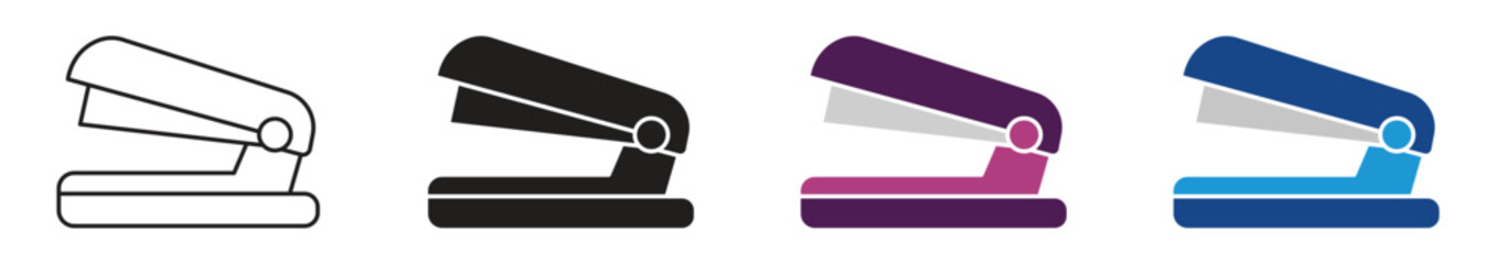 Stapler icon set, vector illustration.